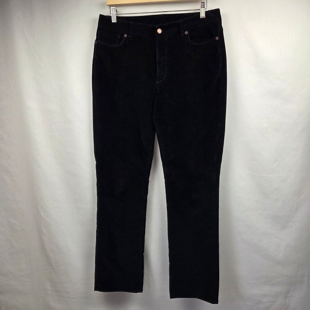 L.L. Bean Favorite Fit Black Corduroy Pants Size 12